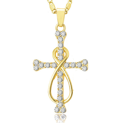 Collier Croix Femme</br> Diamant Or Croix