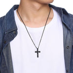 Collier Croix Homme<br> Crucifix Noir