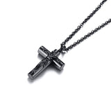 Collier Croix Homme<br> Crucifix Noir