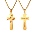 Collier Croix Homme<br> Baseball