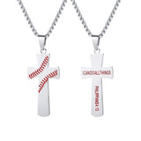 Collier Croix Homme<br> Baseball