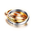 Bague Croisé Tricolore<br> Amour Foi Espoir