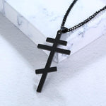 Collier Croix Orthodoxe Noir Mat