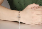 Bracelet Croix Homme<br> Croix Latéral Argent