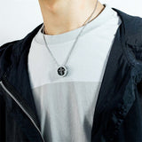 Collier Croix Homme<br> Zircon Cubique Noir