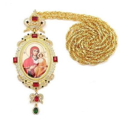 Pendentif Vierge de Kazan. Colliers Icône religieuse Notre Pendentif Vierge de Kazan. Colliers Icône religieuse Notre