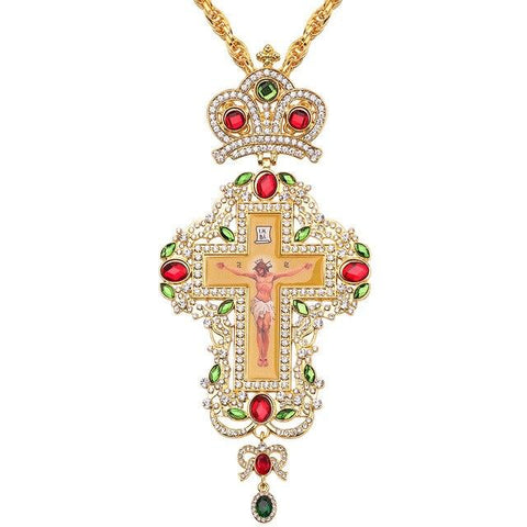 Croix Orthodoxe<br> Jésus Crucifié Couronné