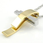 Collier Croix Homme<br> Croix Courbé