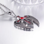 Collier Croix Homme<br> Croix avec Ailes Gothiques