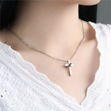 Collier Croix Femme<br> Anneau Or Rose
