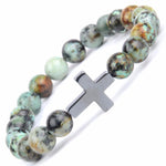 <transcy>Pulseira religiosa<br> Cruz estampada e contas</transcy>