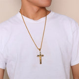 Collier Croix Homme<br>Crucifix INRI